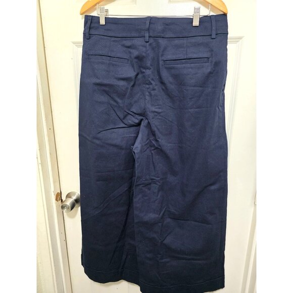 J.CREW Navy Blue Professional Wide-Leg Women's Pants Pockets Size 14/T - Picture 3 of 9